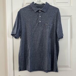 Vineyard Vines Edgartown Heathered Blue Grey Polo Shirt